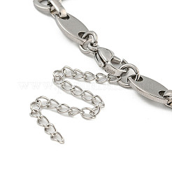 Bracelets en acier inoxydable 304 anti-ternissement avec chaînes à maillons ovales et haltères pour hommes et femmes&nbsp;BJEW-D042-11P