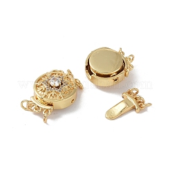 Покрытие стойки латунь микро паве прозрачный кубический цирконий застежки коробки KK-G494-09G