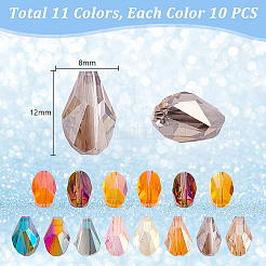 110шт 11 цвета гальванические стеклянные бусины EGLA-PH0001-47