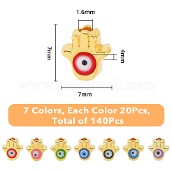 140шт 7 цвета сплава эмалевые бусины&nbsp;FIND-FH0007-60
