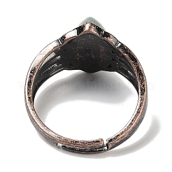 Регулируемые кольца с натуральным зеленым авантюрином и конским глазом&nbsp;RJEW-K271-05R-12