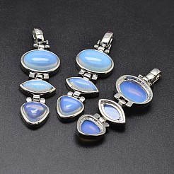 Платиновый оттенок латуни смешивать каменные большие кулоны&nbsp;G-F228-28-NR