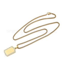 Мужские ожерелья с подвеской в виде Девы Марии из нержавеющей стали 201 с микропаве из прозрачных кубических цирконий&nbsp;NJEW-S387-01G