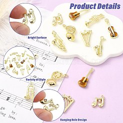 16 pz 8 stili di ciondoli in lega di strumenti musicali&nbsp;FIND-CJ0005-56G