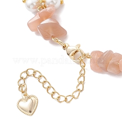 Braccialetti di perline di pietra solare naturale per le donne&nbsp;BJEW-JB12301-02