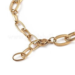 Браслет из звеньев из эмали с кристаллами BJEW-G669-08G