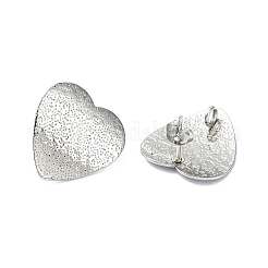 変色しない304ステンレススチールスタッドピアス金具  カン付き  ハート  20x20mm  穴：2.5mm  ピン：10.5x0.5mm&nbsp;STAS-L024-002P-05