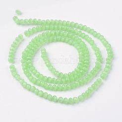 ジェイド風ガラスビーズ連売り  多面カット  ロンデル  薄緑  2.9~3.3x2mm  穴：0.5mm  約135~140個/連  32~34cm&nbsp;LS-GLAA-R135-2mm-36