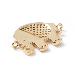 Breloques de connecteur en laiton micro pavé de zircone cubique colorée&nbsp;KK-B059-05G-02