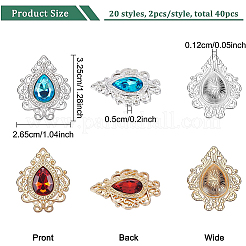 40 шт. 20 стиля кабошонов из цинкового сплава&nbsp;FIND-BC0003-18