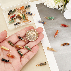 30шт 15 стиля подвески из натуральных смешанных камней PALLOY-PH01686