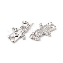 Реечное покрытие латунь микро паве кубический цирконий европейские подвески с подвесками&nbsp;KK-D075-01P