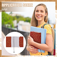 Обложка для книги из полиэстера с закладкой из веревки OFST-WH0012-003