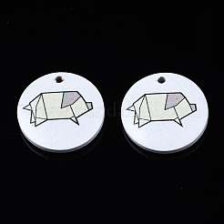 Печатные подвески из натурального дерева WOOD-T021-55