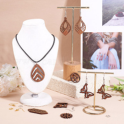 Наборы для самодельных сережек-подвесок из орехового дерева&nbsp;DIY-TA0011-07