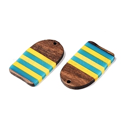 Pendentifs en résine époxy et bois de noyer&nbsp;RESI-N039-121R