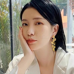 Серьги-гвоздики с подвесками из латунного листа&nbsp;FS-WG62B68-01