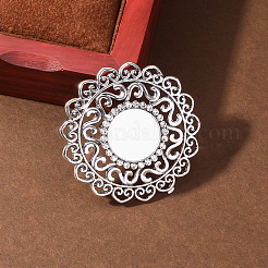 Регулируемые кольца из сплава со стразами в виде старинных цветов DU6447