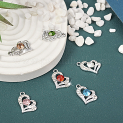 6шт 6 цвета подвески из сплава со стразами FIND-TA0003-05