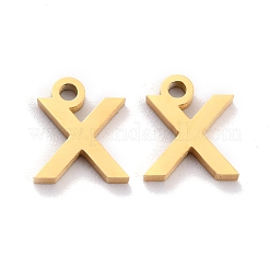 304ステンレスペンダント  マットなスタイル  ギリシャ語のアルファベット  金色  文字.x  文字.c：9.5x8x1.5mm  穴：1.5mm&nbsp;STAS-F267-10C-G