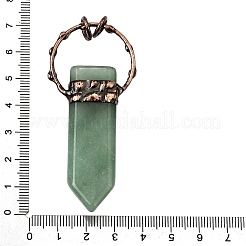 Большие подвески в форме меча из натурального зеленого авантюрина и аметиста&nbsp;G-Q350-07K