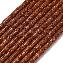 合成ゴールドストーン金砂石ビーズ連売り  ディスク  ヒシビーズ  3x2.5mm  穴：0.6mm  約148個/連  15.31''（38.9センチメートル）&nbsp;G-P608-A01-01