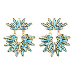 Серьги-гвоздики из нержавеющей стали 304 со стеклянными вставками для женщин EJEW-M095-14G-01