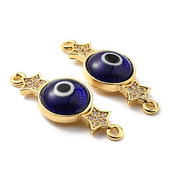 Шармы-соединители из латуни с микропаве из прозрачного кубического циркония&nbsp;KK-K338-04G-02