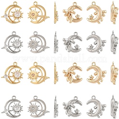 2 шт. двухцветные латунные подвески с прозрачным стеклом&nbsp;KK-YW0004-02