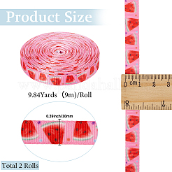 Полиэстеровая лента с рисунком арбуза для упаковки подарков OCOR-WH20007-28