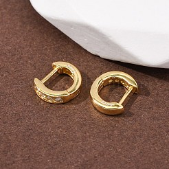 925 серьги-кольца из стерлингового серебра с микропаве и прозрачными циркониями&nbsp;EJEW-K317-08G