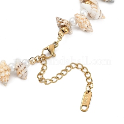 Ожерелья из натуральных спиральных ракушек для женщин NJEW-A033-02C-G