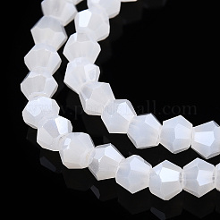 Chapelets de perles en verre électroplaqué d'imitation jade&nbsp;EGLA-A039-J2mm-A06