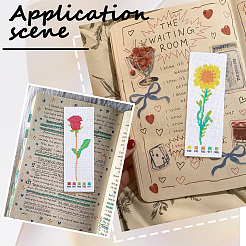 Наборы для вышивки закладок с цветочным узором своими руками DIY-SC0028-91