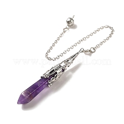 Натуральный аметистовый маятник с большой подвеской G-H285-06P-04