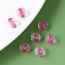 透明なアクリルビーズ  ラウンド  多面カット  濃いピンク  8mm  穴：1.6mm  約1810個/500g&nbsp;MACR-S373-133-T05