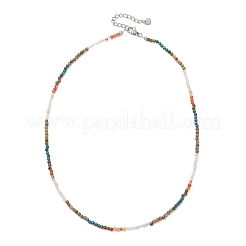 Ожерелье из круглых граненых бусин диаметром 2 мм&nbsp;NJEW-JN05865-04