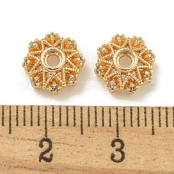 Cappucci con micro pavimentazioni in ottone placcato a cremagliera con perline di zirconi trasparenti&nbsp;KK-K386-09A-G01
