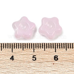 透明ガラスビーズ  スター  焼き付け塗料  アザミ  10.5x11x5mm  穴：1mm&nbsp;DGLA-E004-12H
