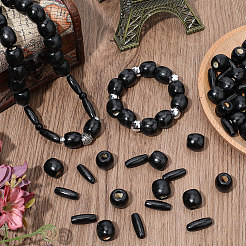 200 шт. 2 стиля крашеных бусин из натурального дерева&nbsp;WOOD-PA0001-29A