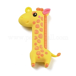 Gros pendentifs en plastique pvc de dessin animé, charme numéro 1, girafe, 54x37x15mm, Trou: 3mm