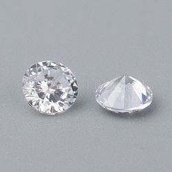 Cubic Zirconia Cabochons, Grade A, Faceted, Diamond, Clear, 3x2mm
