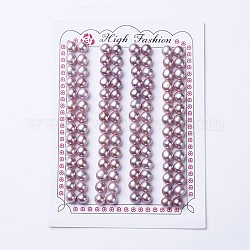 Perlas naturales abalorios de agua dulce cultivadas, medio-perforado, redondo, cardo, 6~6.5x6~7mm, agujero: 0.8 mm