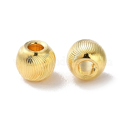 Brass Beads, Round, Real 18K Gold Plated, 3.5x3mm, Hole: 1.5mm