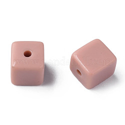 Perles acryliques opaques, cube, rouge violet pâle, 10.5x9.5x9.5mm, Trou: 2mm, environ 490 pcs/500 g