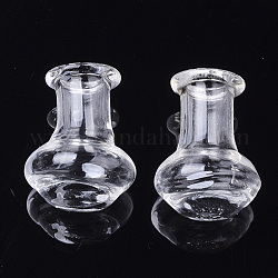 Handmade Blown Glass Globe Cover, For Bottle Pendant Making, Clear, 20.5~21.5x16~16.5mm, Half Hole: 6mm, Bottle Capacity: 1.8ml(0.06 fl. oz)