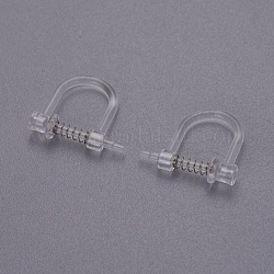 Risultati di orecchini a clip in plastica, con accessori in acciaio inossidabile, colore acciaio inossidabile, 11x13x3.5mm