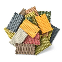 アクリルパーツ  模造ラタン編み風  長方形  ミックスカラー  48.5x29~30x4mm  穴：2mm