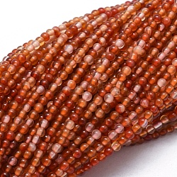 Natürlichen Karneol-Perlen Stränge, Runde, 2 mm, Bohrung: 0.5 mm, ca. 195 Stk. / Strang, 15.35 Zoll (39 cm)