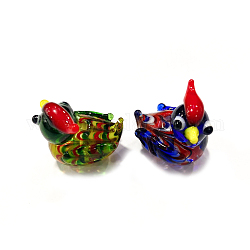 Abalorios de colores vario hechos a mano, pato mandarín, color mezclado, 22x21x15mm, agujero: 1.2 mm